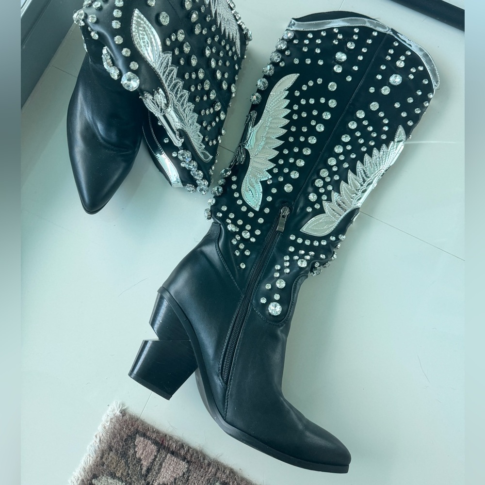 WIRALOMI rhinestone w/Phoenix size 9.5 cowboy boots